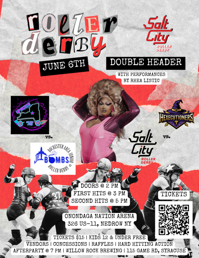 Roller derby doubleheader flyer