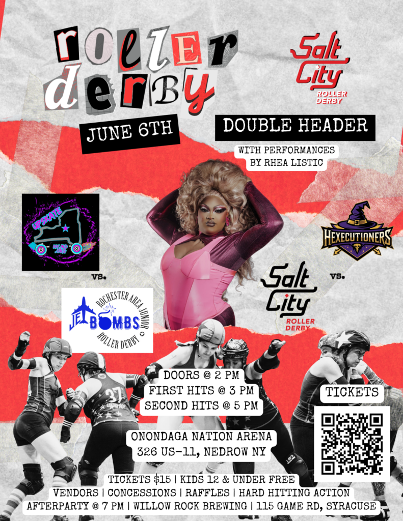 Roller derby doubleheader flyer